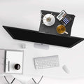 Adjustable screen top storage shelf for computer monitors and TVs in sleek ABS plastic