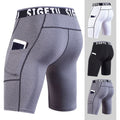 Men's dry fit athletic running shorts with phone pocket in stretch polyester and spandex fabric