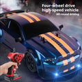 High-speed 1/14 scale RC drift racing car with remote controller and interchangeable rubber wheels