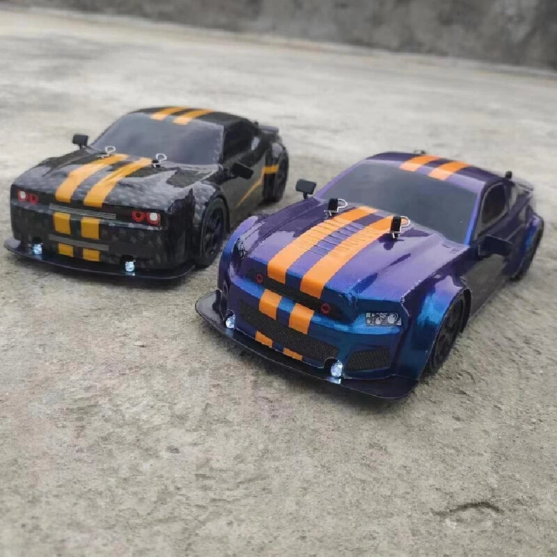 High-speed 1/14 scale RC drift racing car with remote controller and interchangeable rubber wheels — view 4