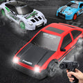 High-Speed 2.4G 4WD RC drift car toy in durable plastic with racing tires and traffic cones