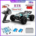 High-speed 1:16 RC monster truck in durable off-road design with bright LED headlights