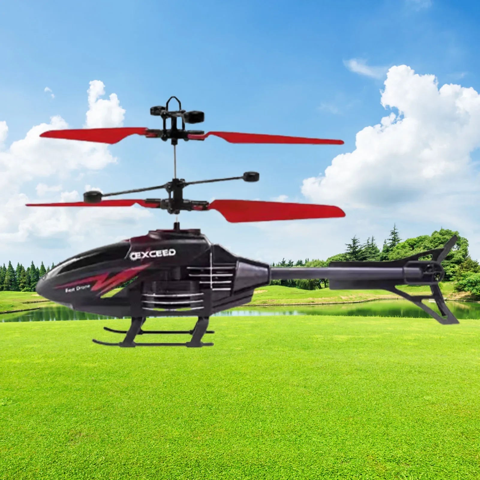 High-speed LED remote control helicopter toy in durable plastic with vibrant lights for kids — view 4