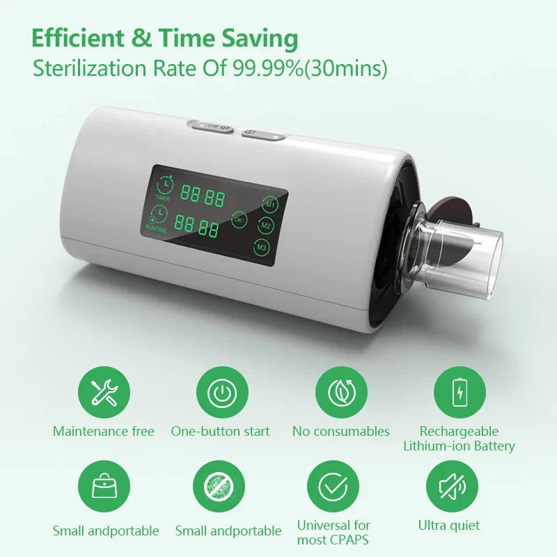 Portable ozone-free air purifier and CPAP cleaner in a compact design for cars and home — view 4