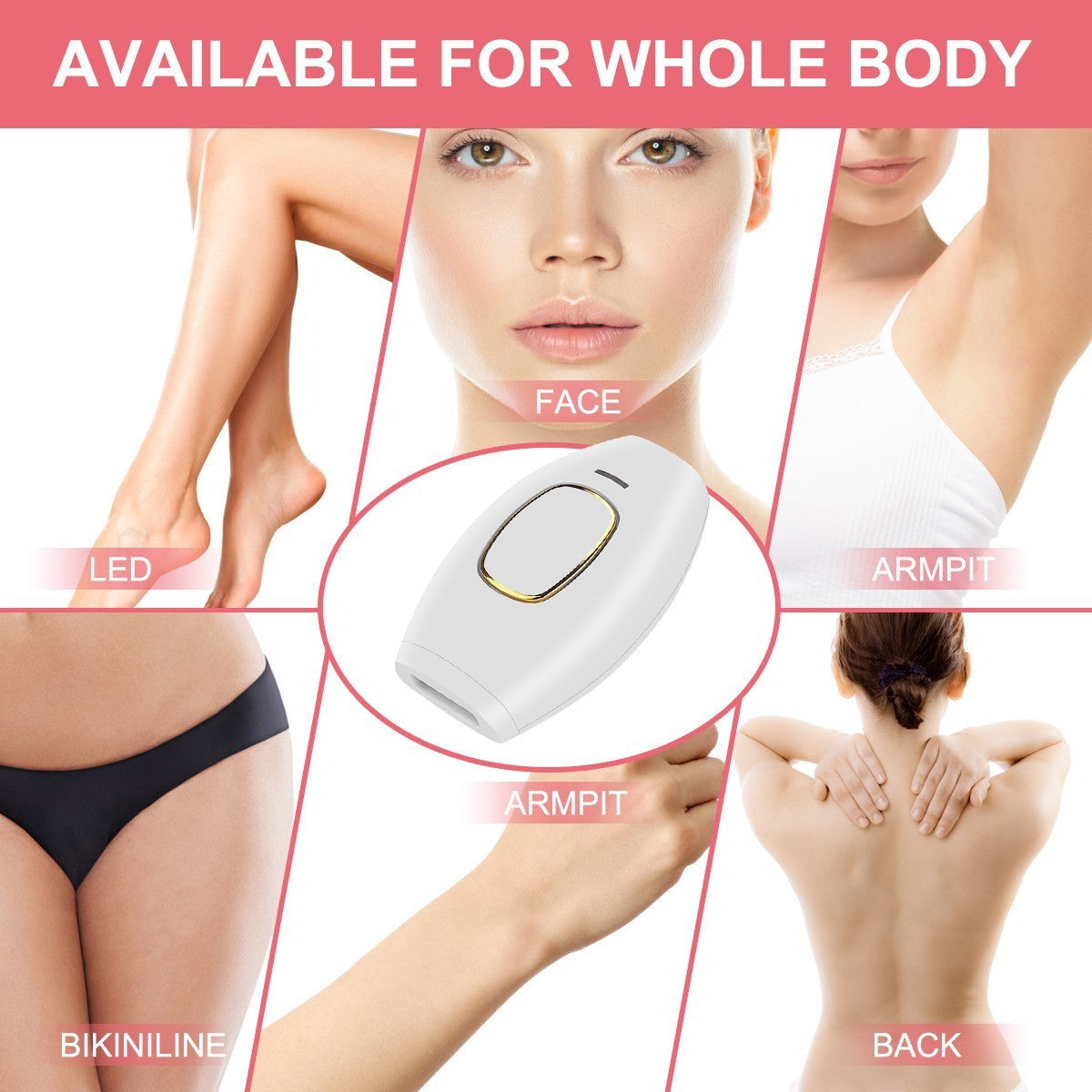 White freezing point laser hair removal device with advanced quartz tube technology for home use — view 4