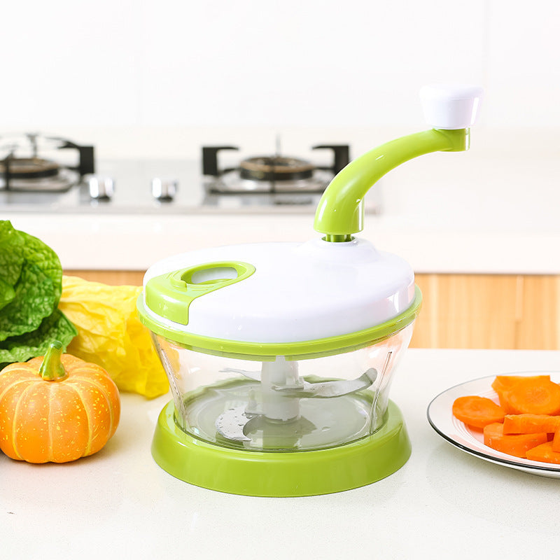 Manual vegetable chopper in white plastic for efficient and minimalist home kitchen food preparation — view 2