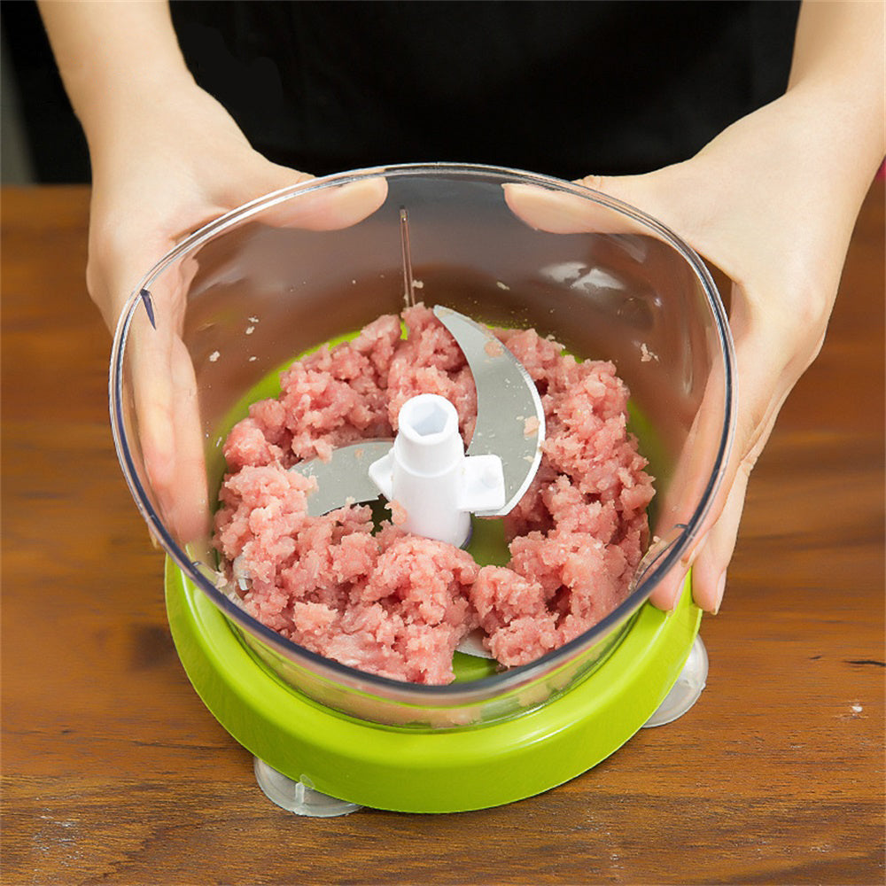Manual vegetable chopper in white plastic for efficient and minimalist home kitchen food preparation — view 4
