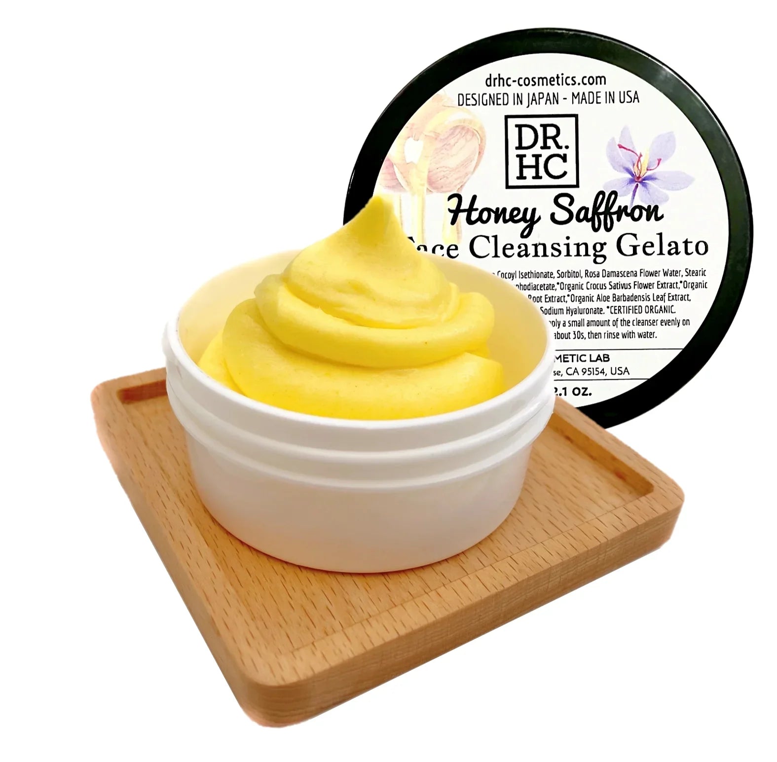 Honey Saffron Face Cleansing Gelato cream cleanser jar for sensitive and blemish-prone skin — view 5