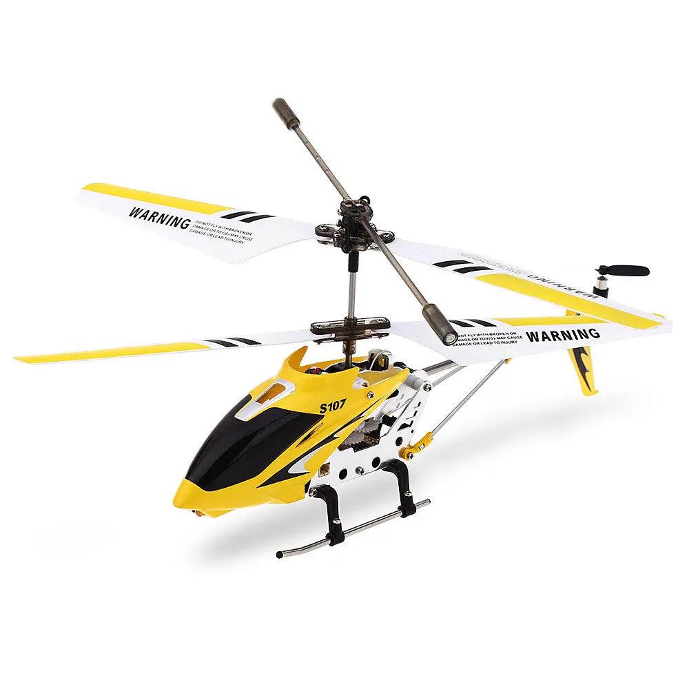 Hoshi Syma S107G remote control helicopter with durable alloy body, dual rotors, and LED lights