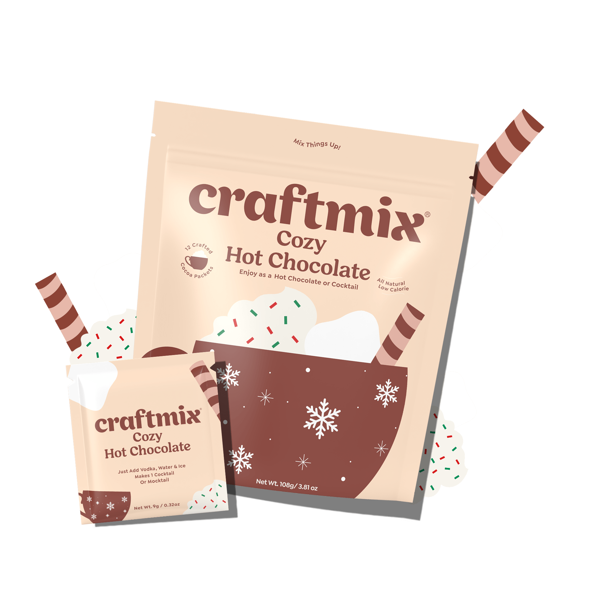 Cozy hot chocolate mix 12-pack by Craftmix, rich cocoa powder in individual serving packets — view 2