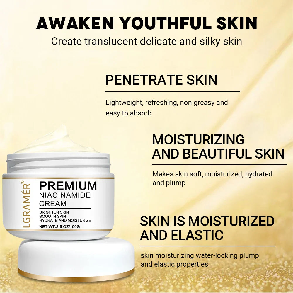 LGRAMER Gold Hyaluronic Acid Nicotinamide Face Essence bottle for deep moisturization and skin brightening — view 5
