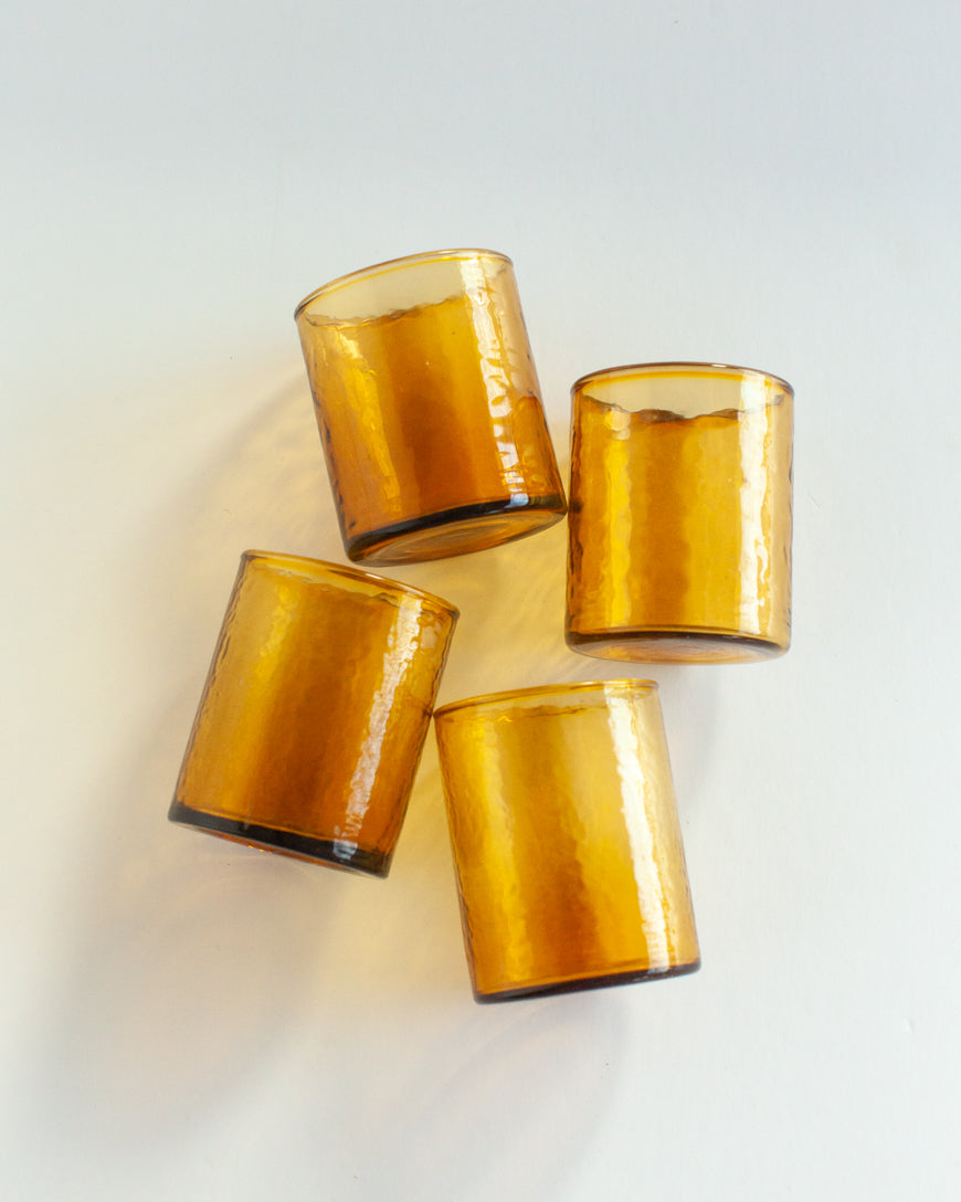 Handblown Hammered Small Carafe Glasses-0