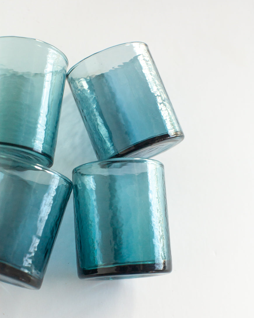 Handblown Hammered Small Carafe Glasses-7