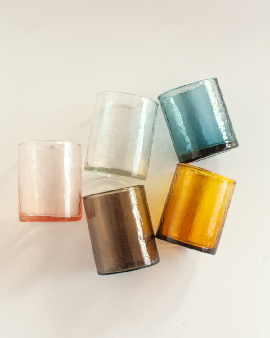 Handblown Hammered Small Carafe Glasses-2