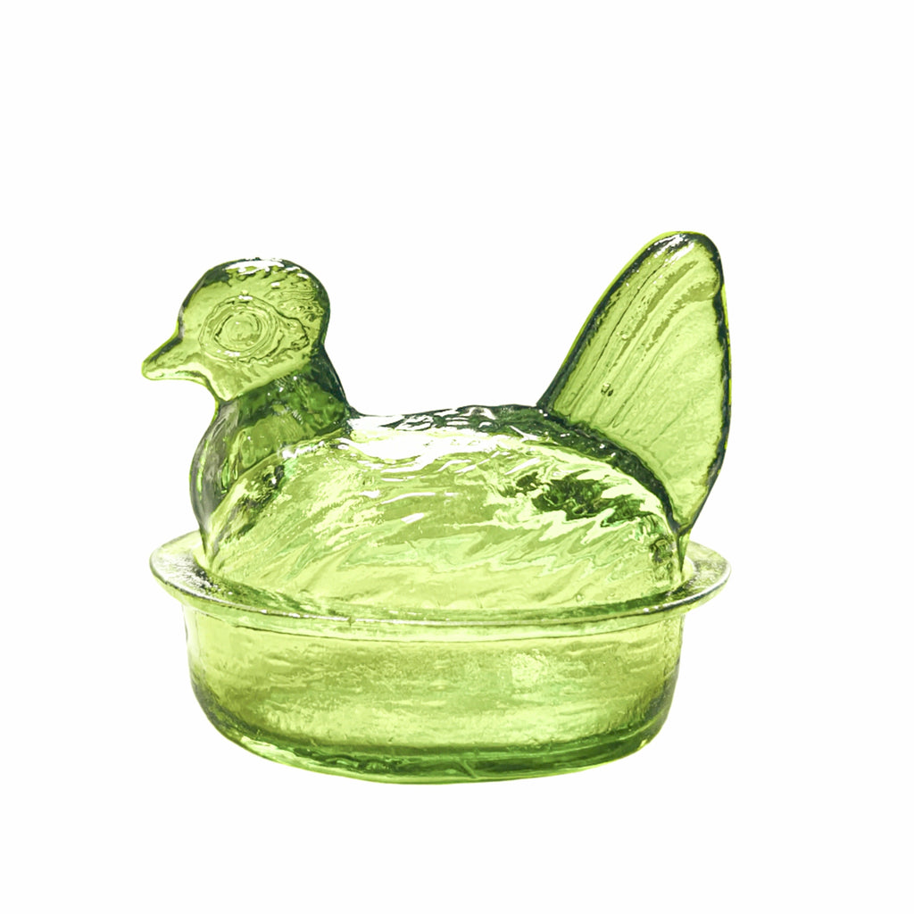 Nesting Hen Bowl & Lid - EUCALYPTUS | Hand Blown Glass - Colombia-0