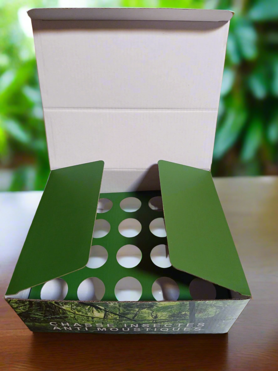 Natural insect repellent balm push-up tubes in a twenty-piece retail display box for outdoor protection. — view 4