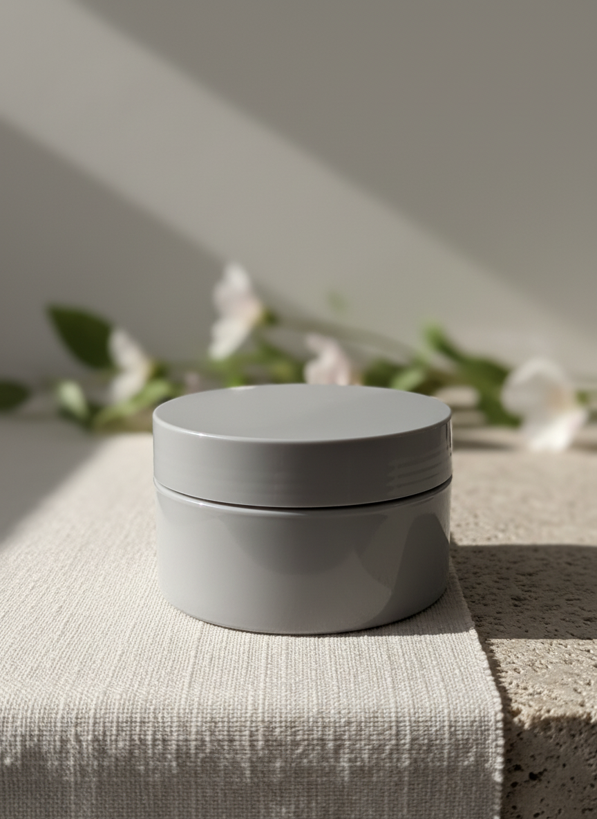 Grey Cosmetic Jars With Lid – 200ml (25 pieces)-0