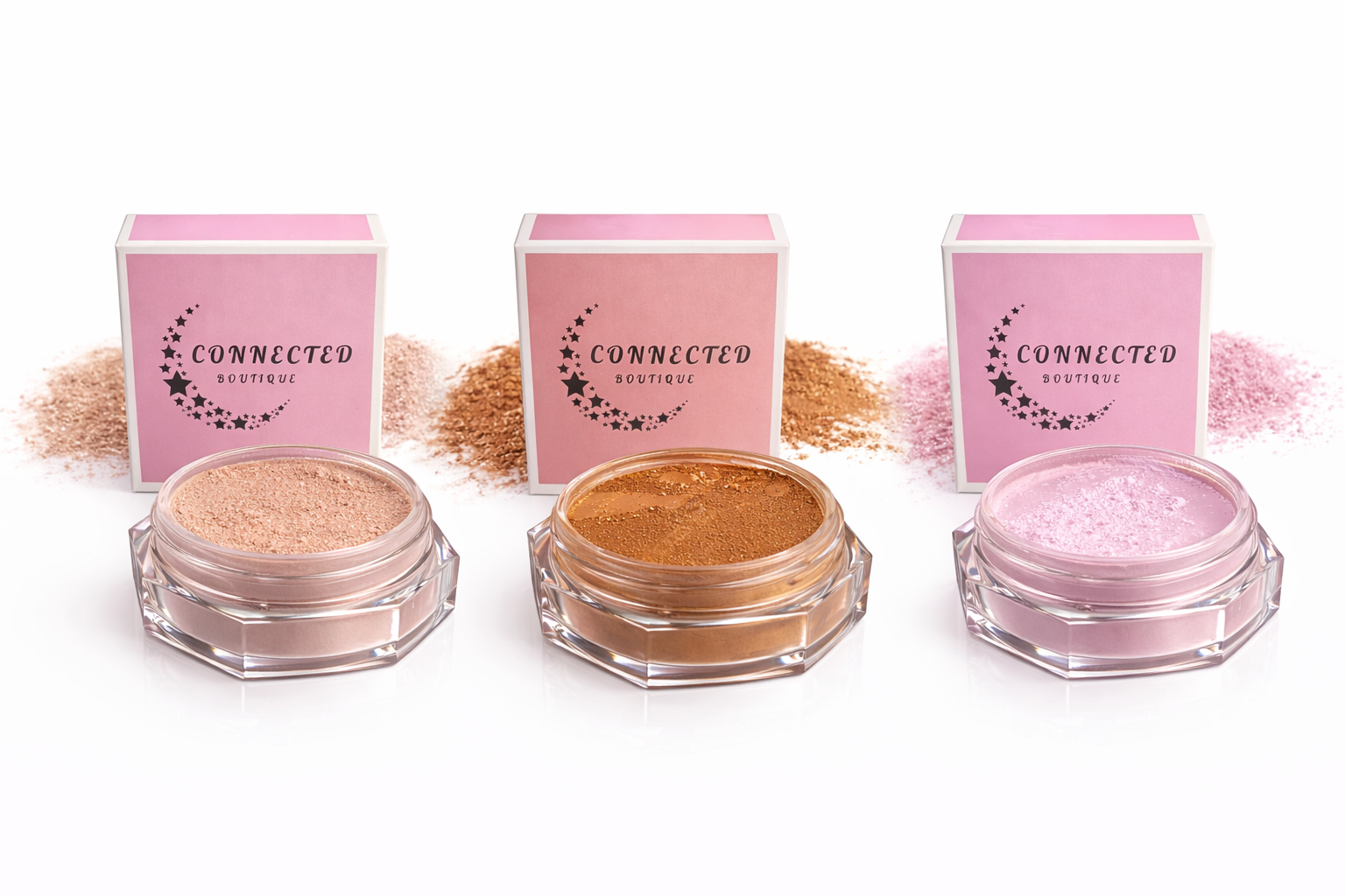Waterproof blurring makeup setting powder container with loose finely milled translucent powder inside — view 2