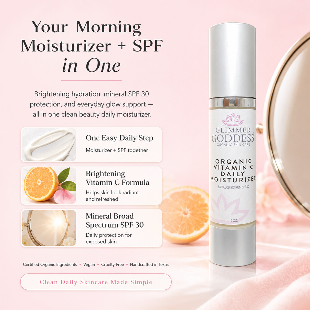 Jar of organic vitamin C daily moisturizer SPF 30 with sea buckthorn and pomegranate oils — view 2