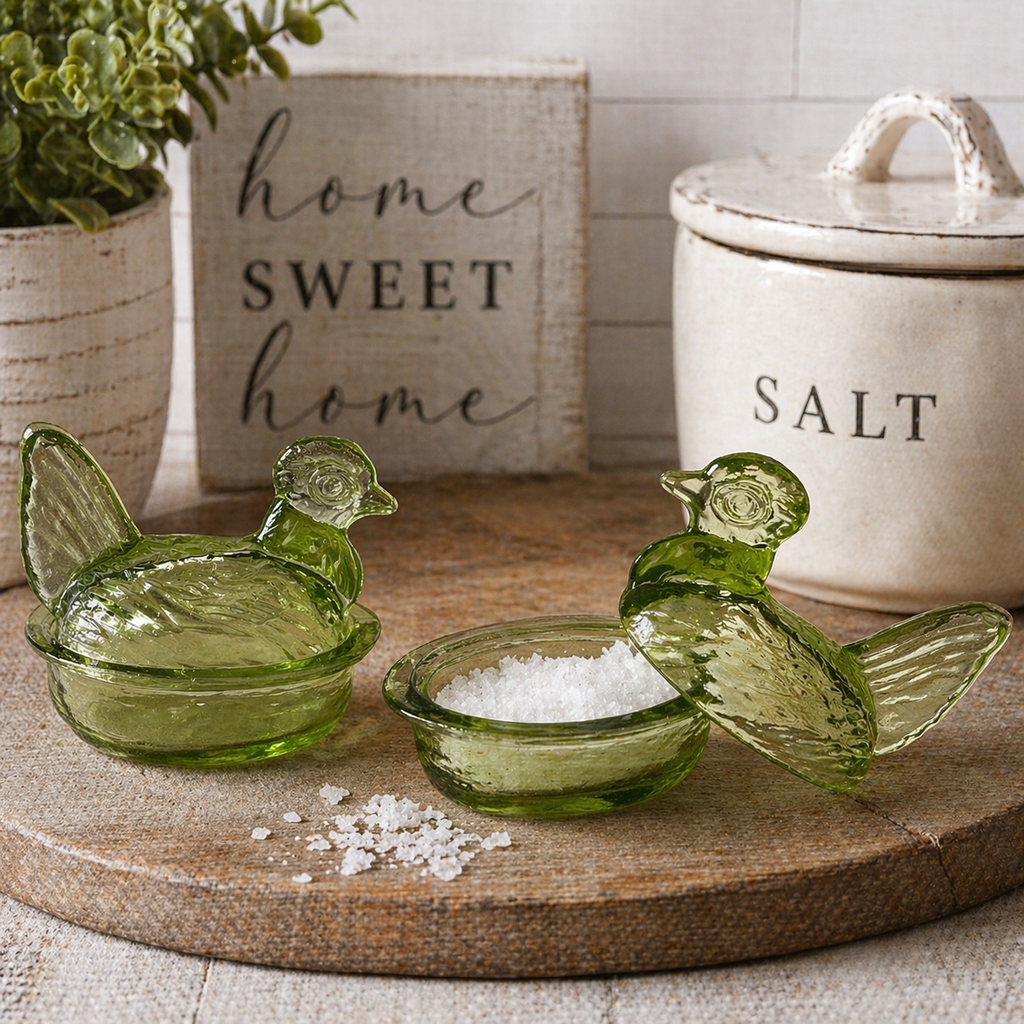 Nesting Hen Bowl & Lid - EUCALYPTUS | Hand Blown Glass - Colombia-1