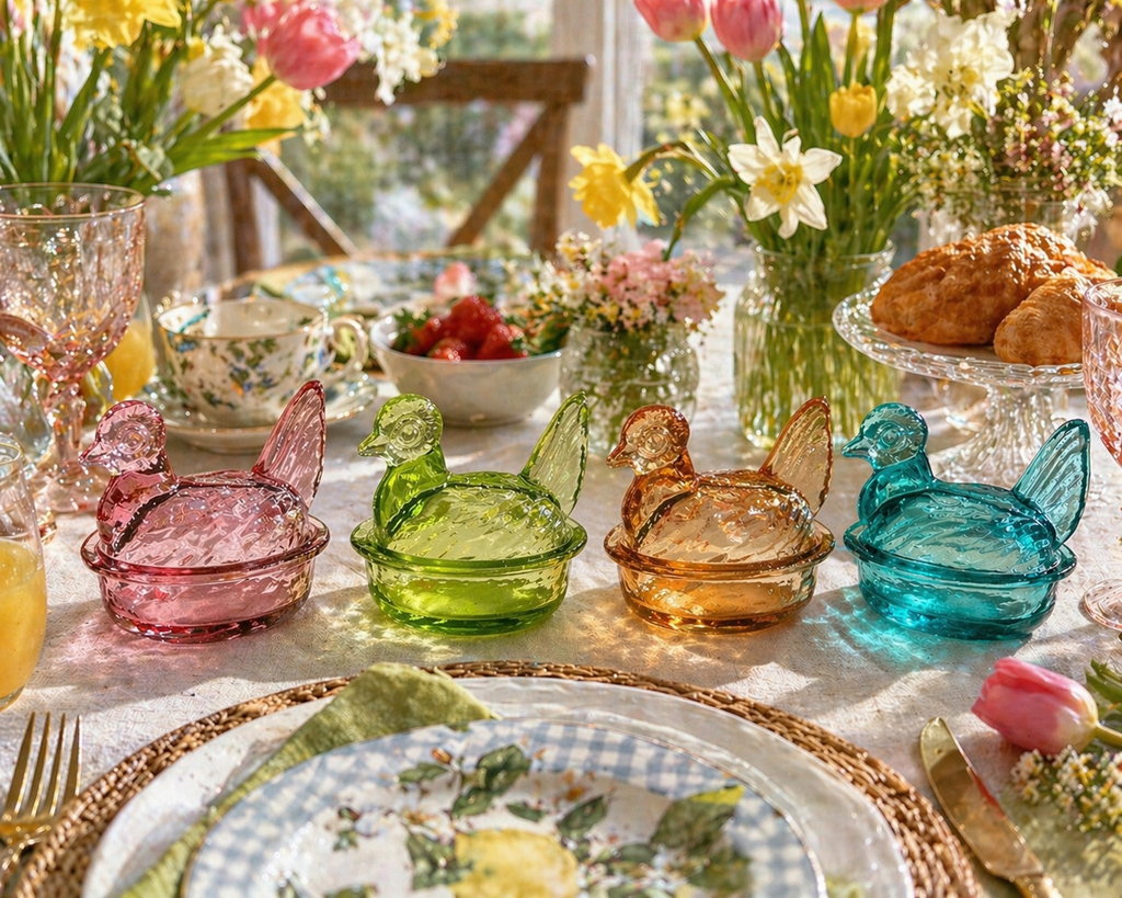 Nesting Hen Bowl & Lid - GLACIER BLUE | Hand Blown Glass - Colombia-3