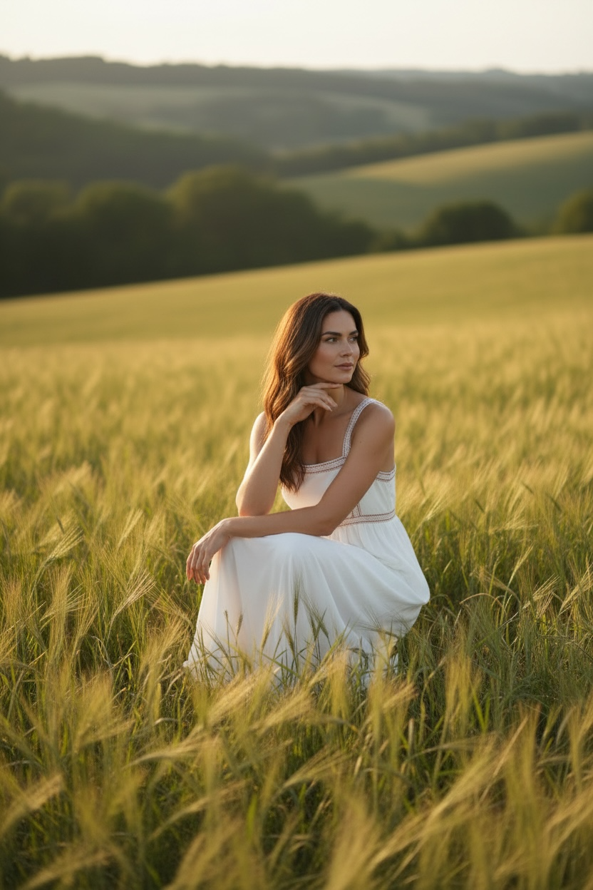 White Bronze Chiffon Dress-1