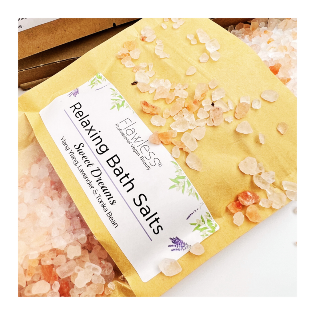 Eco-friendly letterbox self care gift set featuring bath salts, eye mask, facial mask, and balm — view 4
