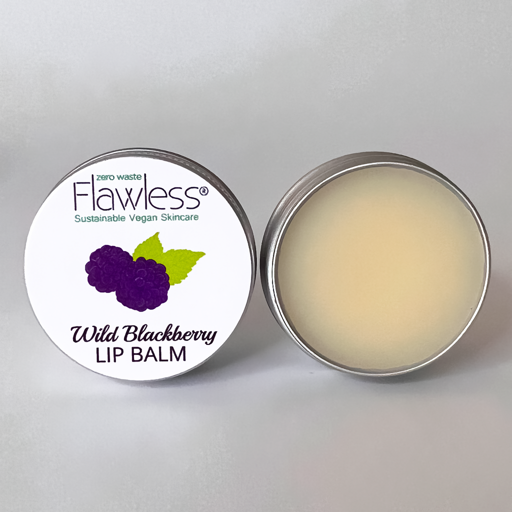 Wild blackberry vegan lip balm in a 15g recycled aluminium plastic-free tin container — view 2