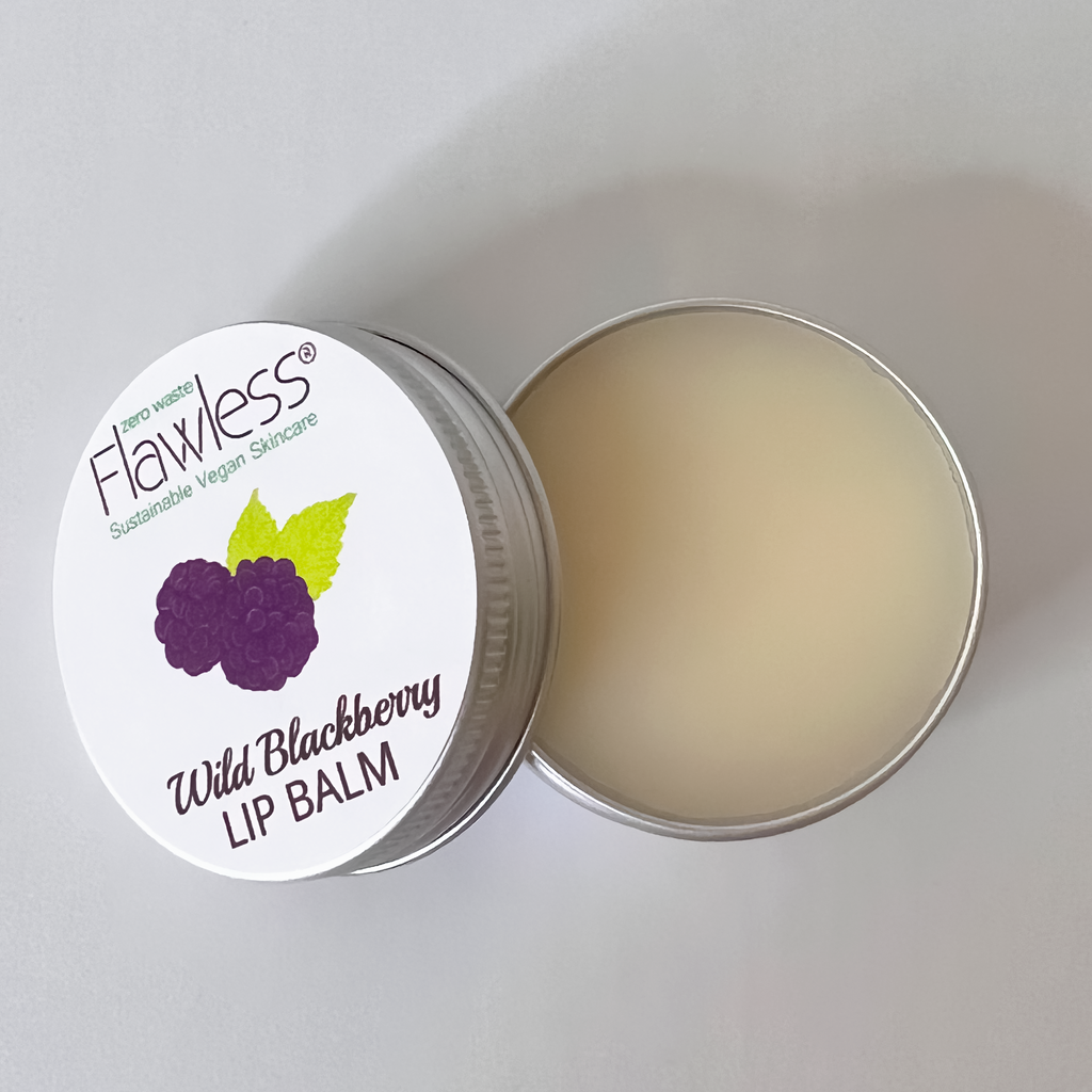Wild blackberry vegan lip balm in a 15g recycled aluminium plastic-free tin container — view 5