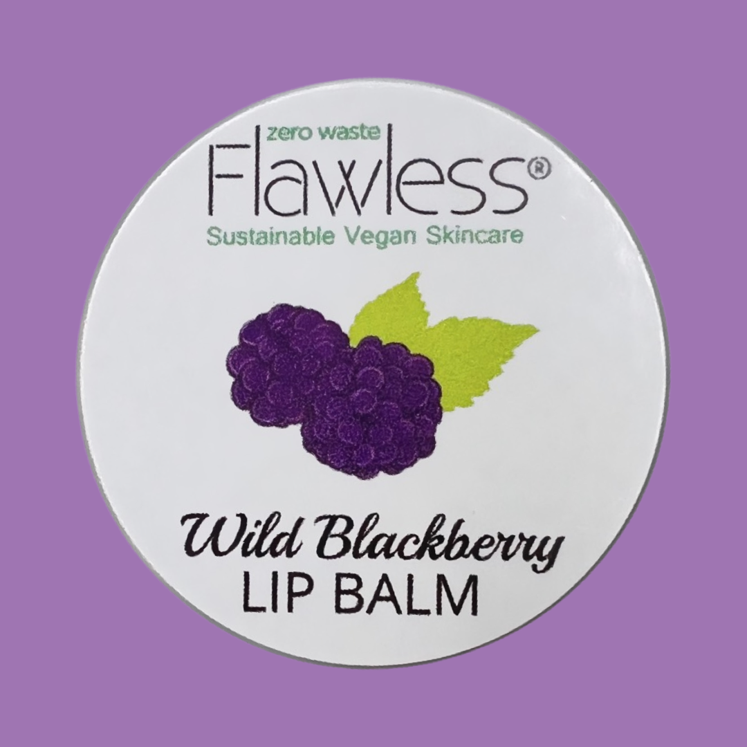 Wild blackberry vegan lip balm in a 15g recycled aluminium plastic-free tin container — view 4