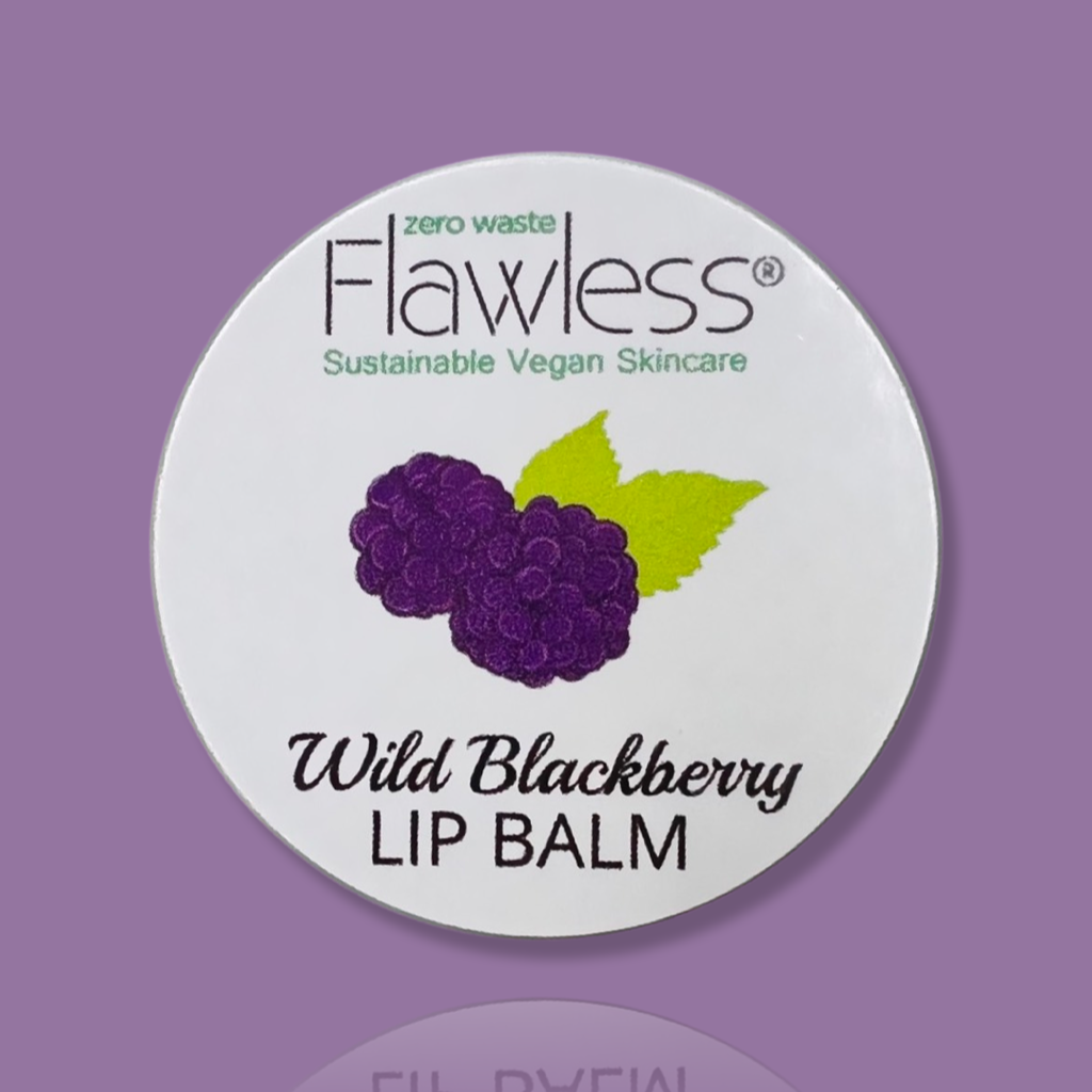 Wild blackberry vegan lip balm in a 15g recycled aluminium plastic-free tin container — view 3