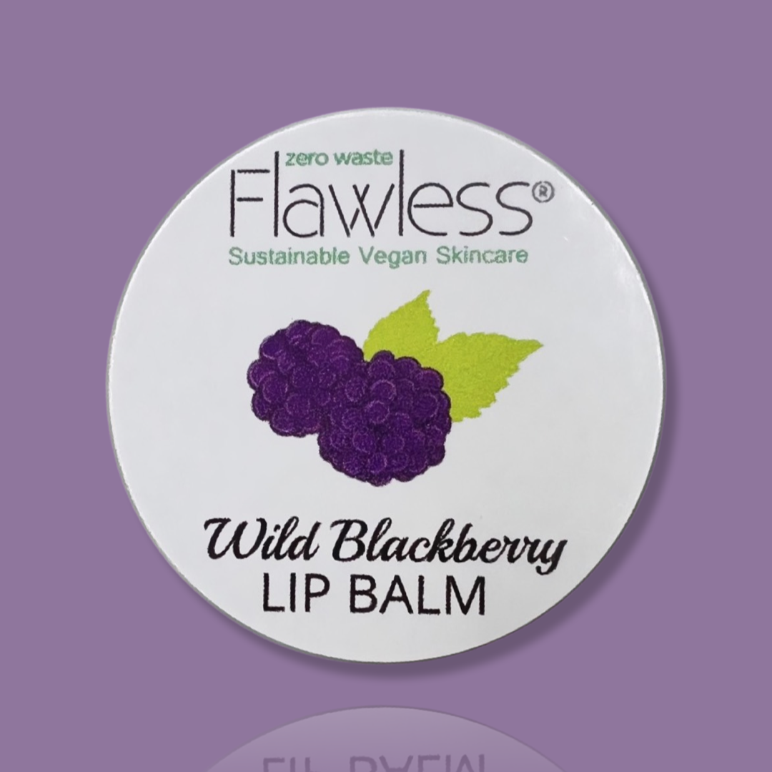 Wild blackberry vegan lip balm in a 15g recycled aluminium plastic-free tin container — view 3