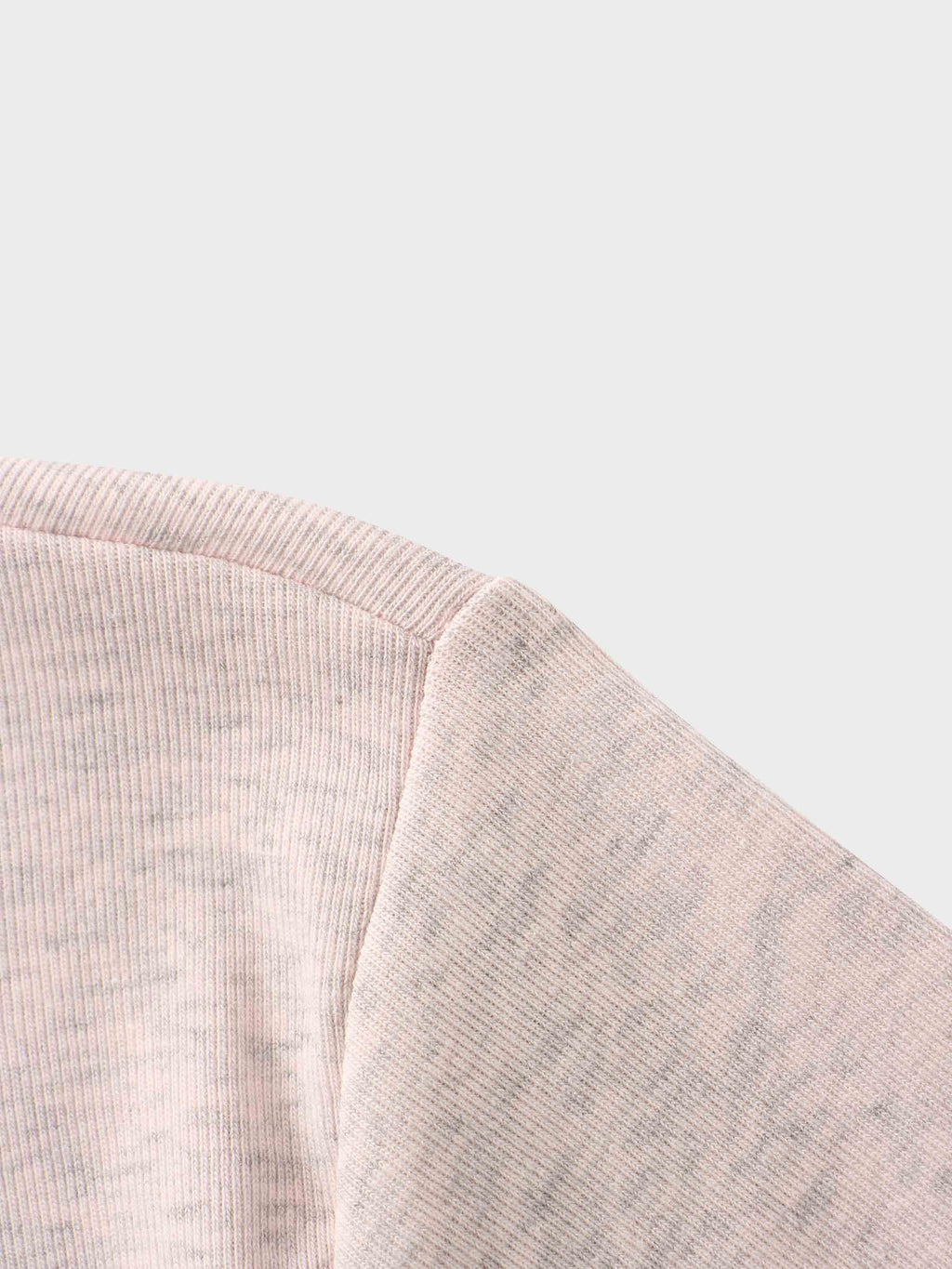 Basic High V Tee Long Sleeve-Heathered Pink/Grey-4