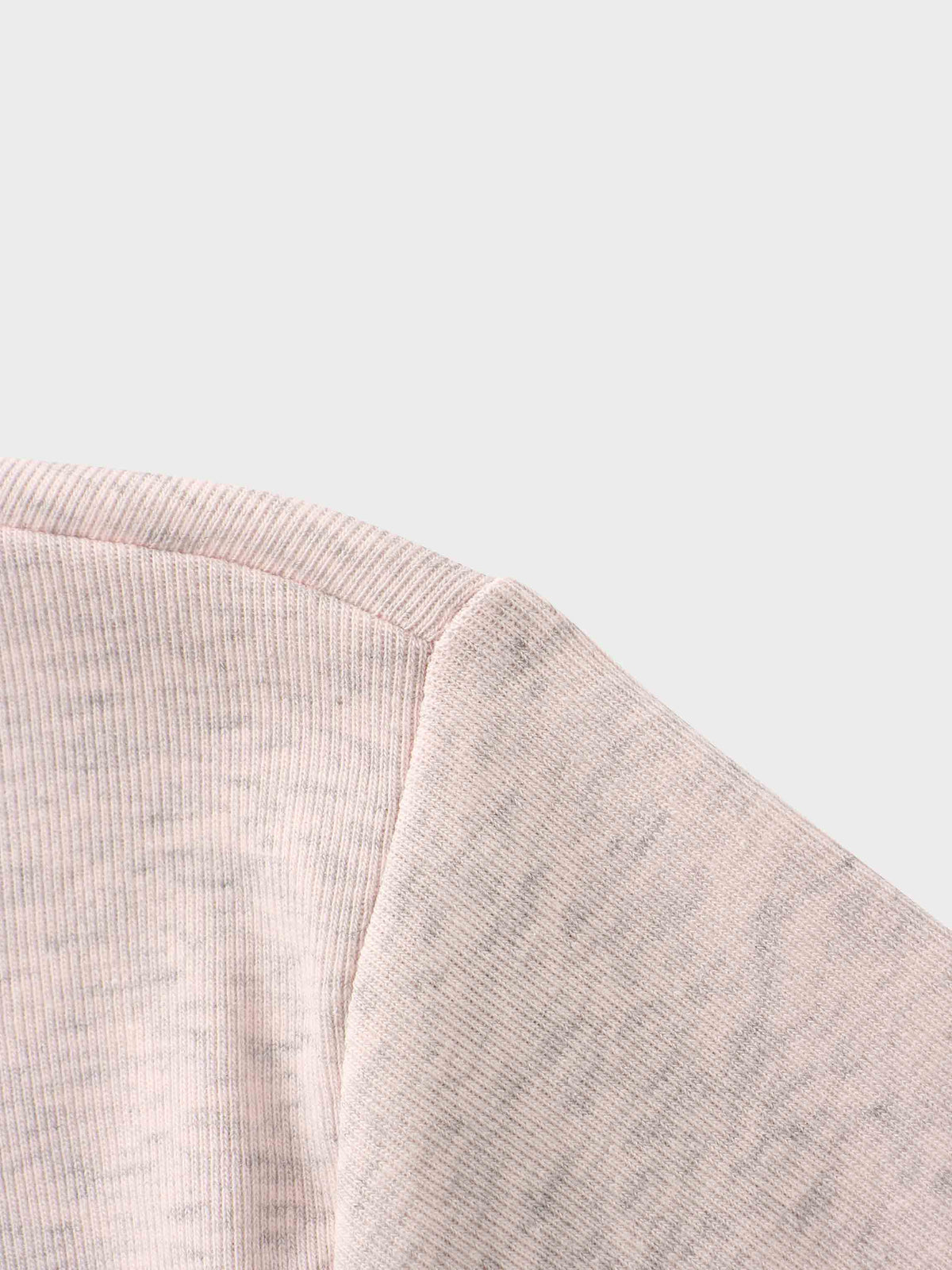 Basic High V Tee Long Sleeve-Heathered Pink/Grey-4