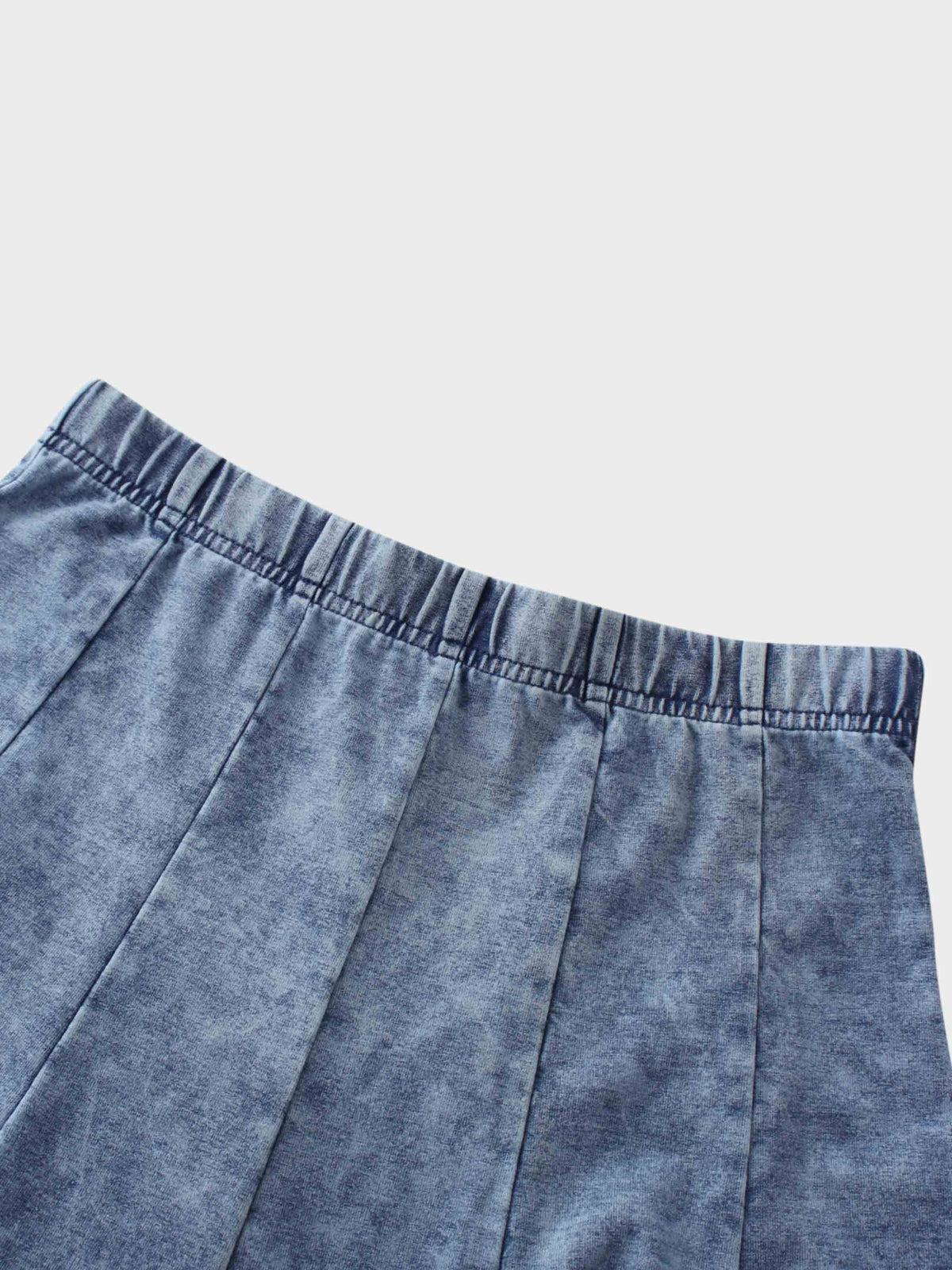 Paneled Flare Skirt 35"-Light Blue Wash-3