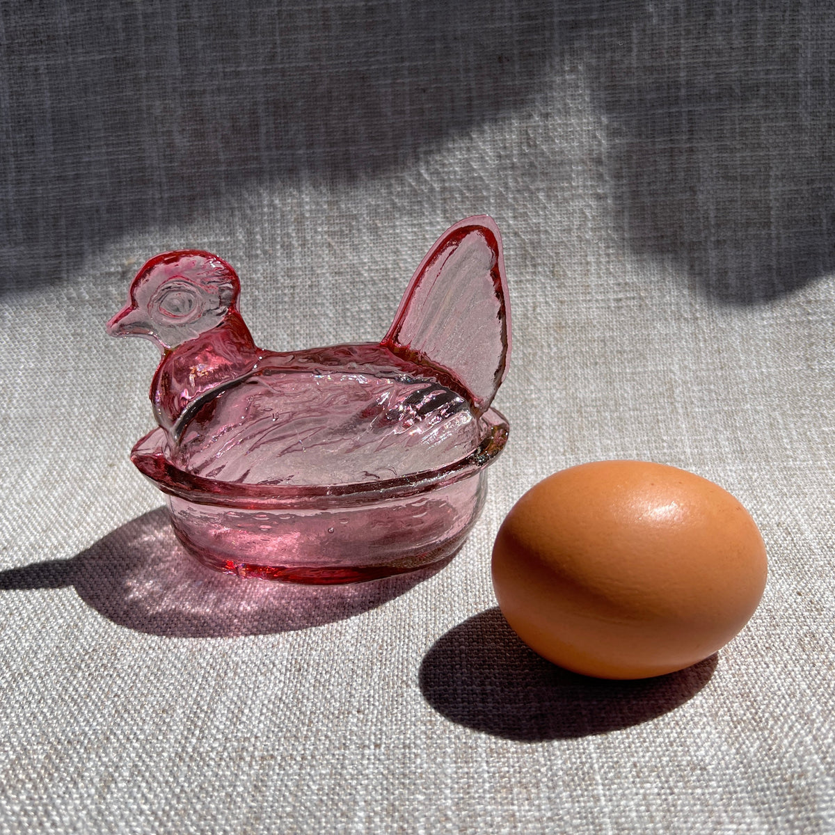 Nesting Hen Bowl & Lid - ROSE | Hand Blown Glass - Colombia-3