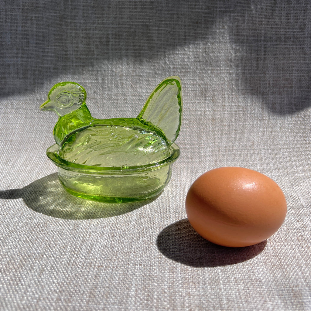 Nesting Hen Bowl & Lid - EUCALYPTUS | Hand Blown Glass - Colombia-2