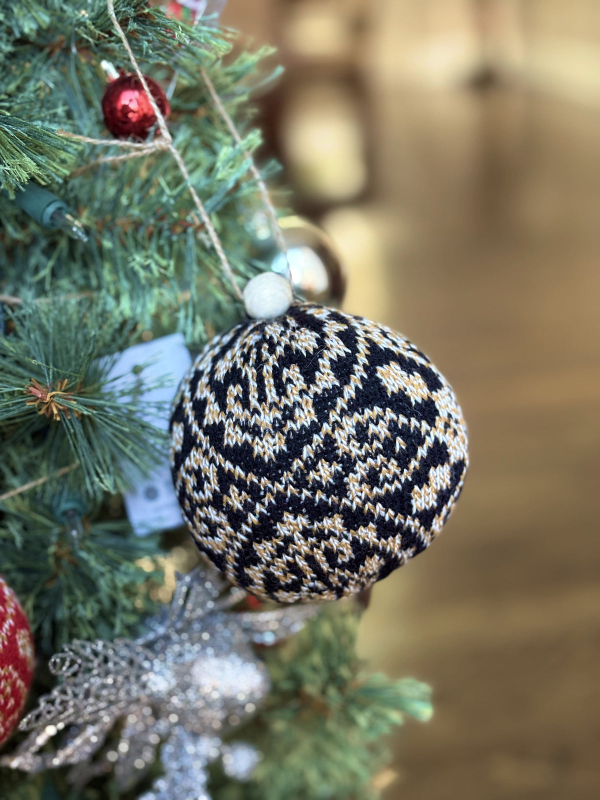 Zelta Black Knit Christmas Ornament-1
