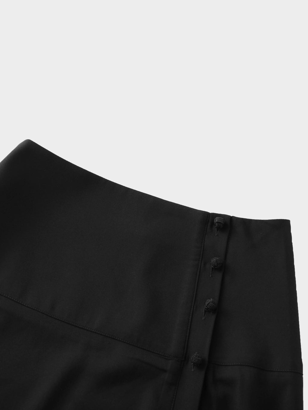 Side Button Yoke Skirt-Black-3