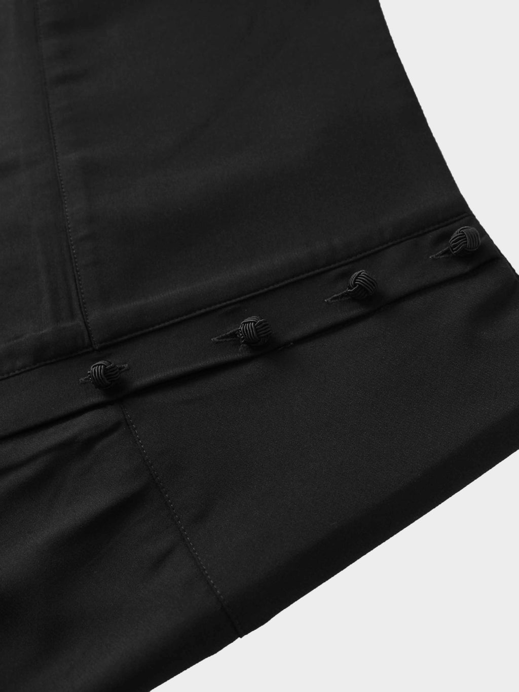 Side Button Yoke Skirt-Black-4