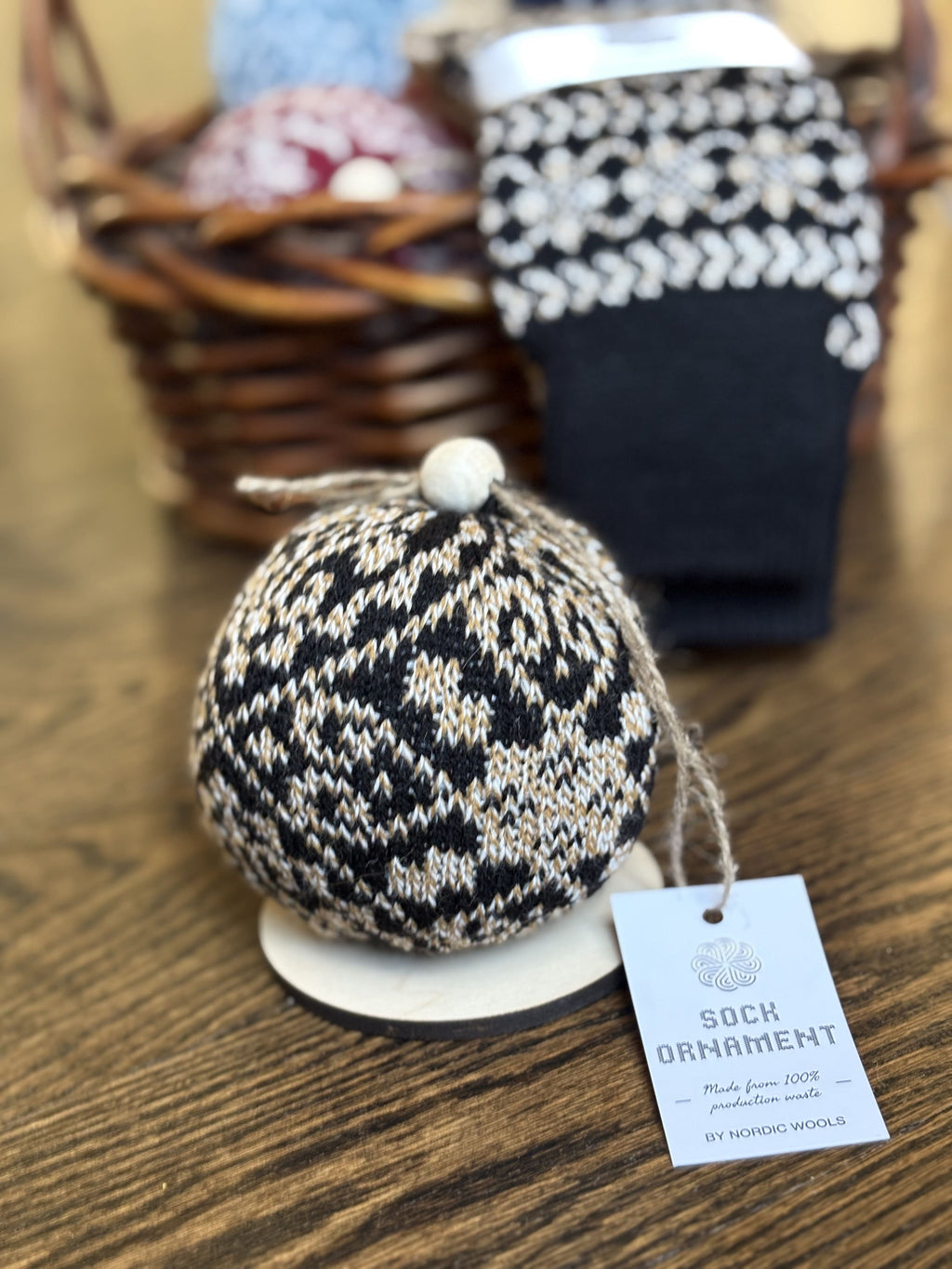 Zelta Black Knit Christmas Ornament-2