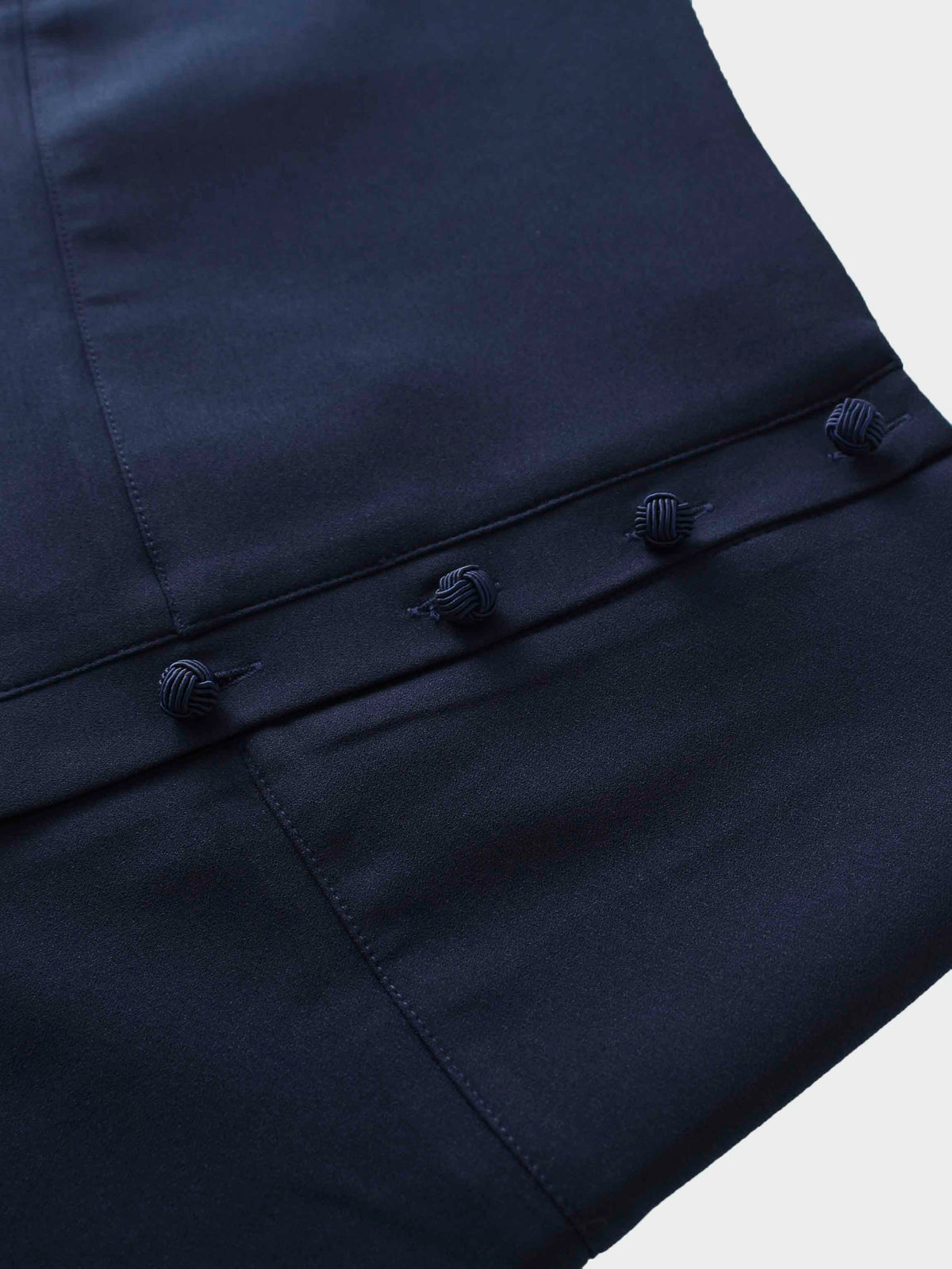 Side Button Yoke Skirt-Navy-3
