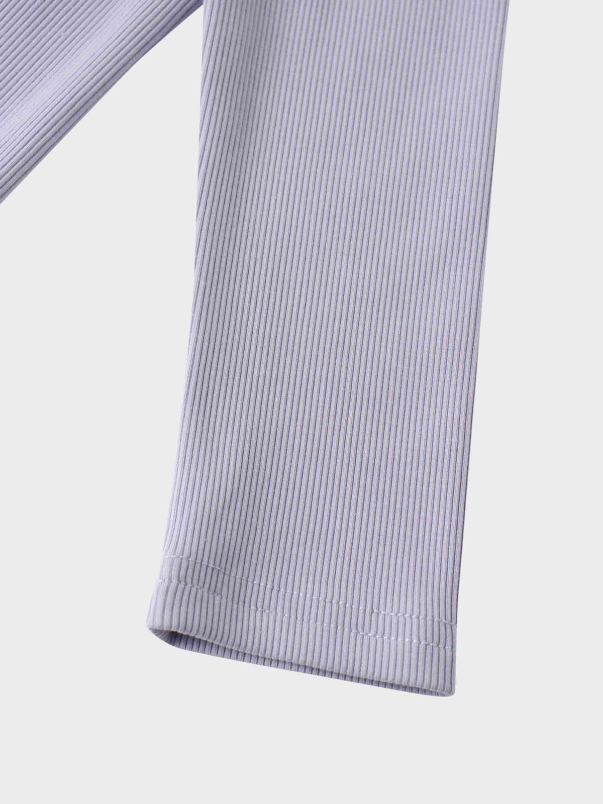 Soft Ribbed High V Tee-Lilac-4