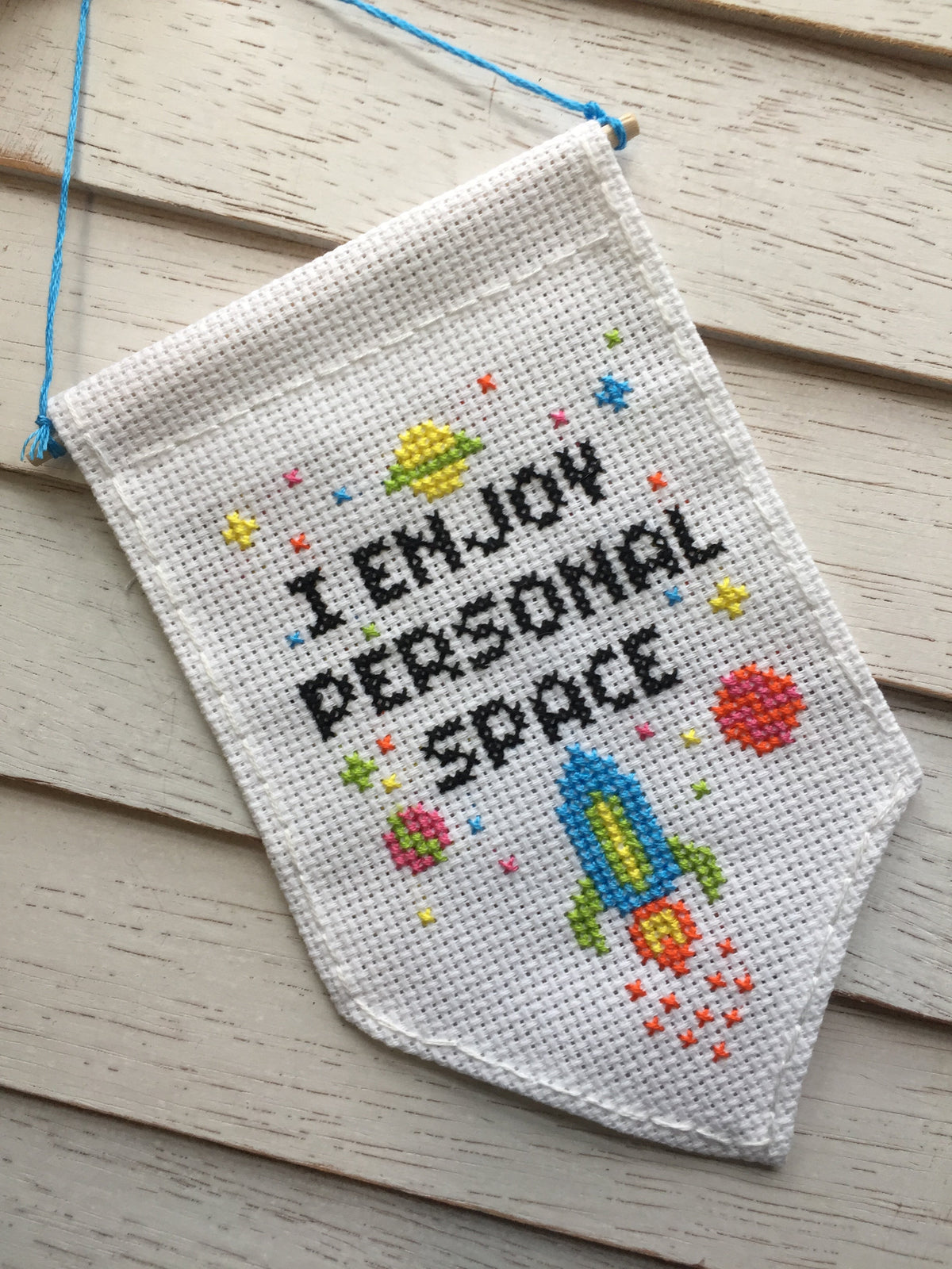 Personal Space Tiny Banner Counted Cross Stitch Kit-2