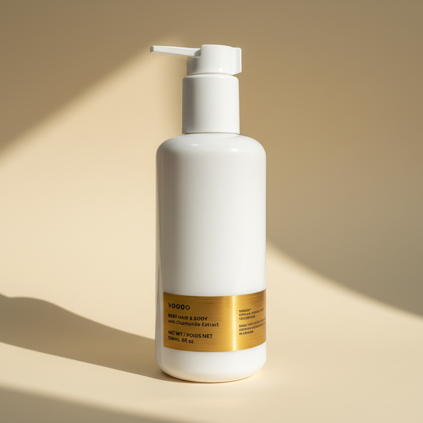Vooqo gentle baby shampoo and body wash bottle for delicate sensitive skin and hair cleansing