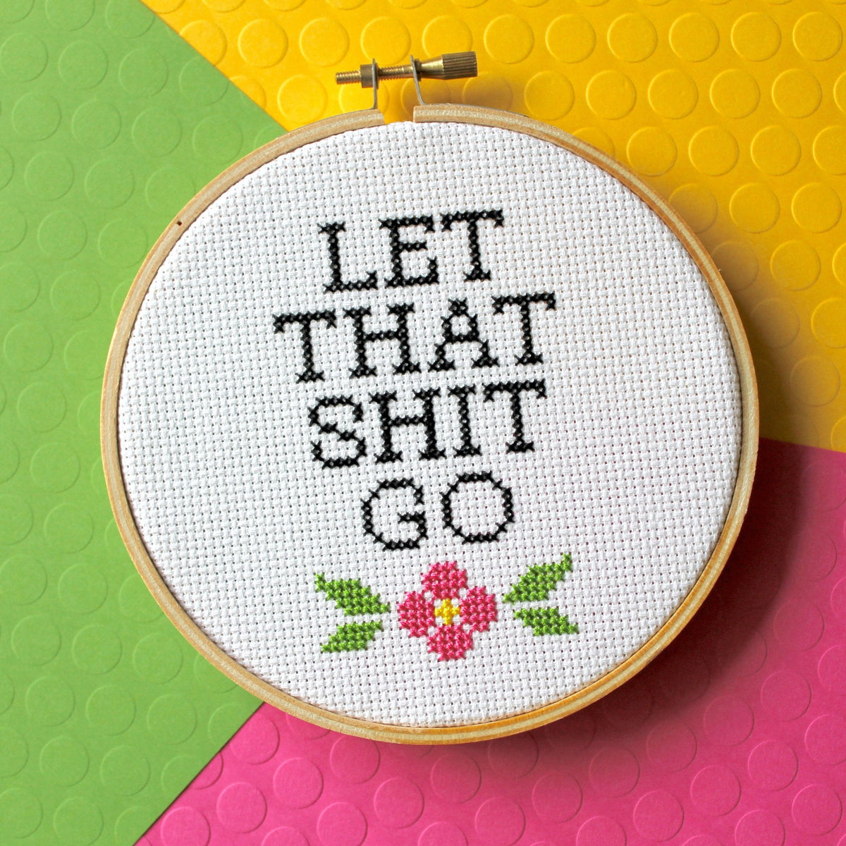 Let That Sh*t Go Counted Cross Stitch DIY KIT Intermediate-0