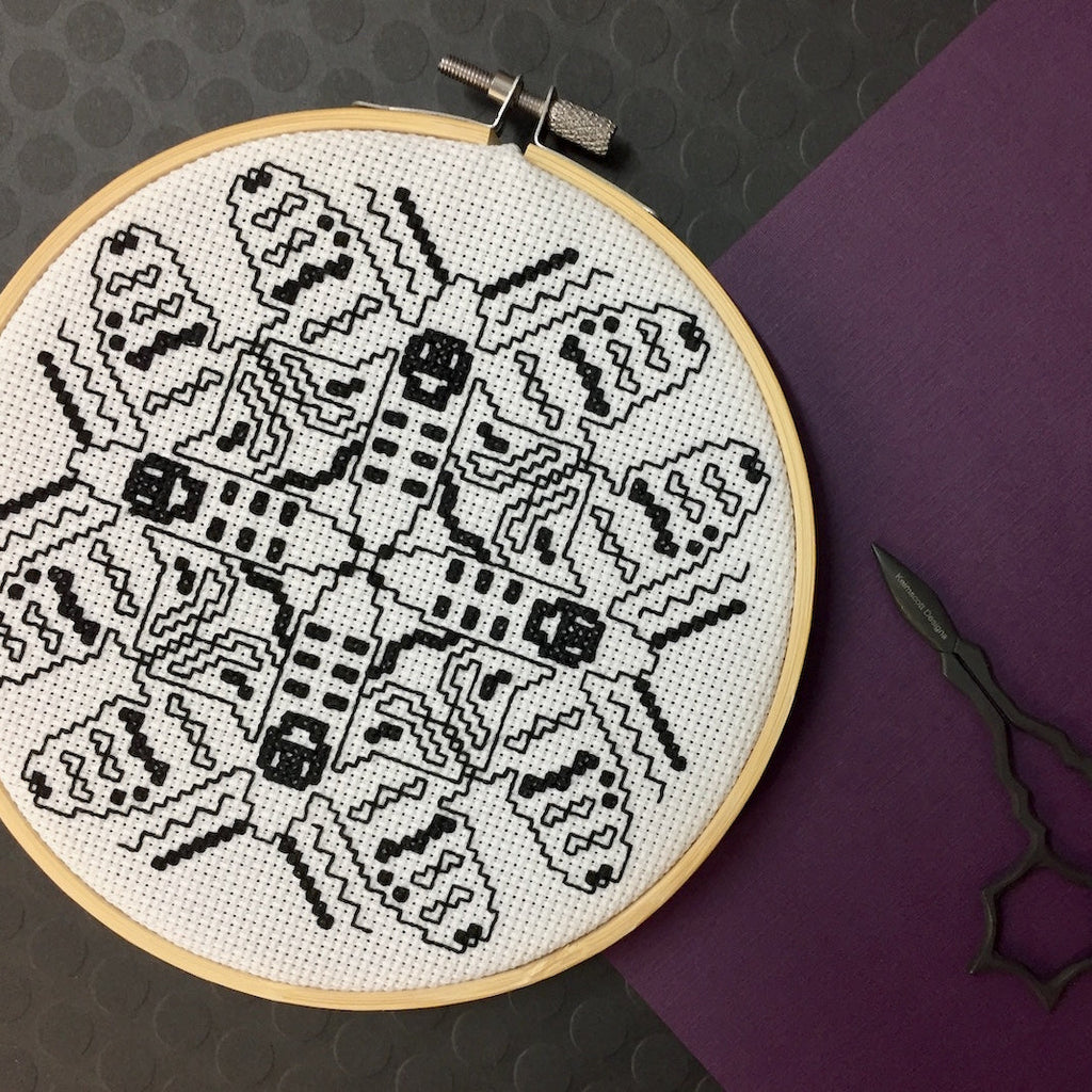 Blackwork Moth Counted Cross Stitch DIY KIT-1