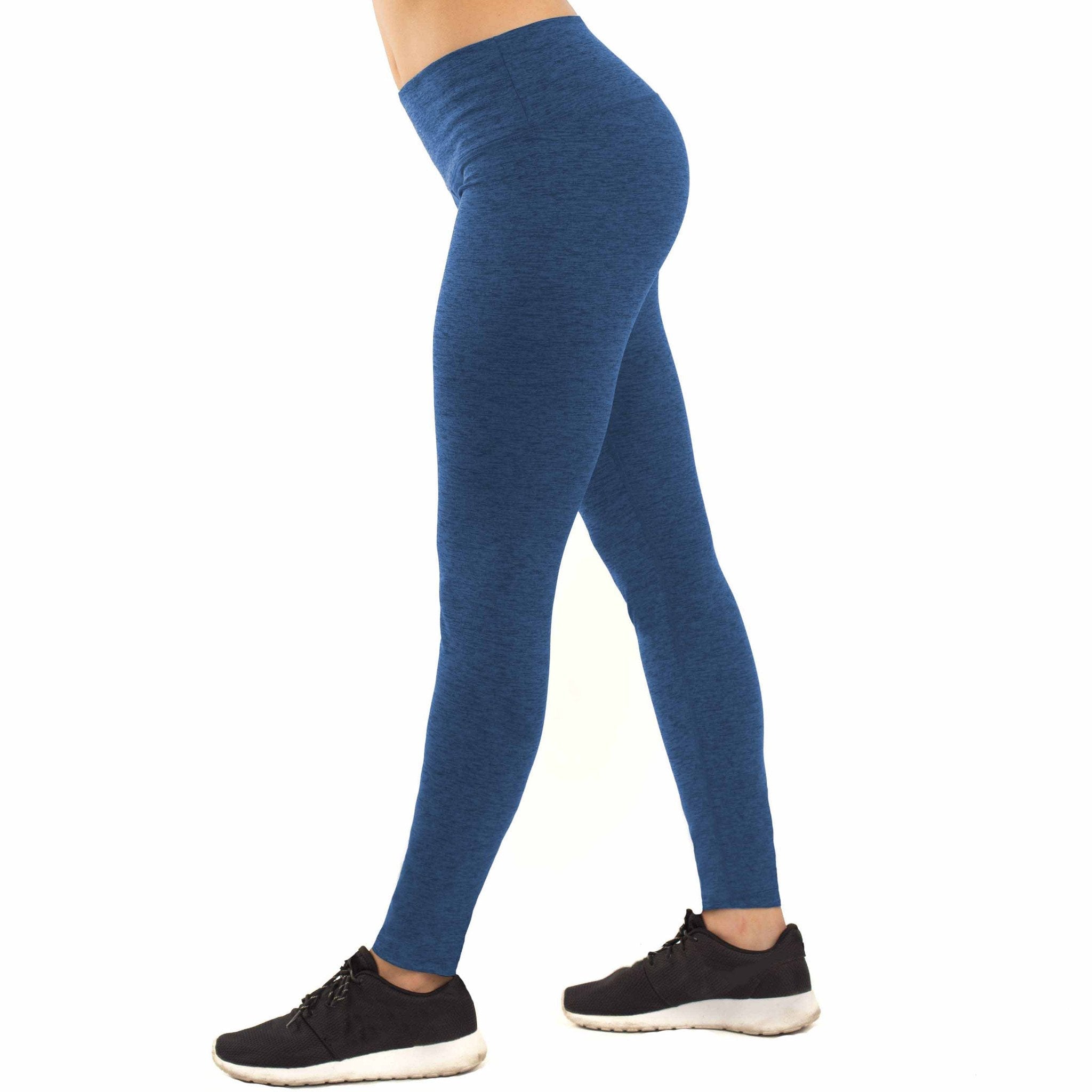 Womens athletic leggings in midnight black featuring a versatile high waistband and convenient hidden pockets — view 4