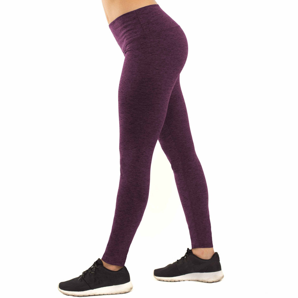 Womens athletic leggings in midnight black featuring a versatile high waistband and convenient hidden pockets — view 5