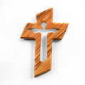 Olivenholz Kreuz mit auferstandenem Jesus (13 cm) | Wandkreuz als Geschenk zur Taufe, Kommunion & Firmung-0
